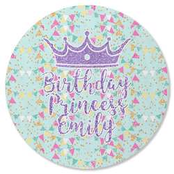 Birthday Princess Round Rubber Backed Coaster (Personalized)