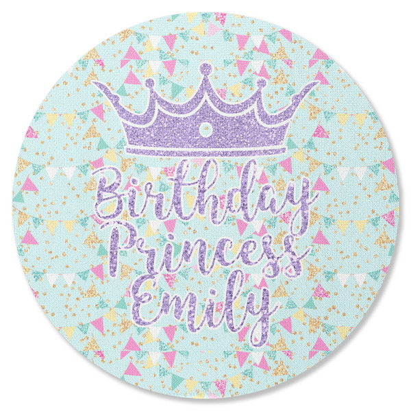 Custom Birthday Princess Round Rubber Backed Coaster (Personalized)