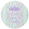 Birthday Princess Round Rubber Backed Coaster (Personalized)