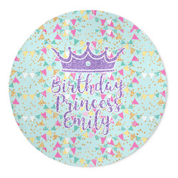 Birthday Princess 5' Round Indoor Area Rug (Personalized)