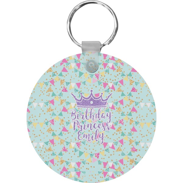 Birthday Princess Round Keychain (Personalized)