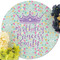 Birthday Princess Round Linen Placemats - Front (w flowers)