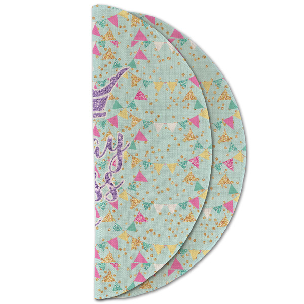 Birthday Princess Round Linen Placemats - HALF FOLDED (double sided)