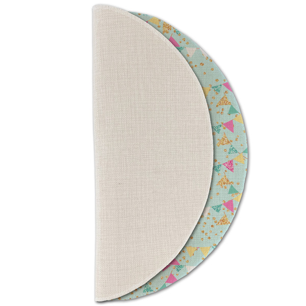 Birthday Princess Round Linen Placemats - HALF FOLDED (single sided)