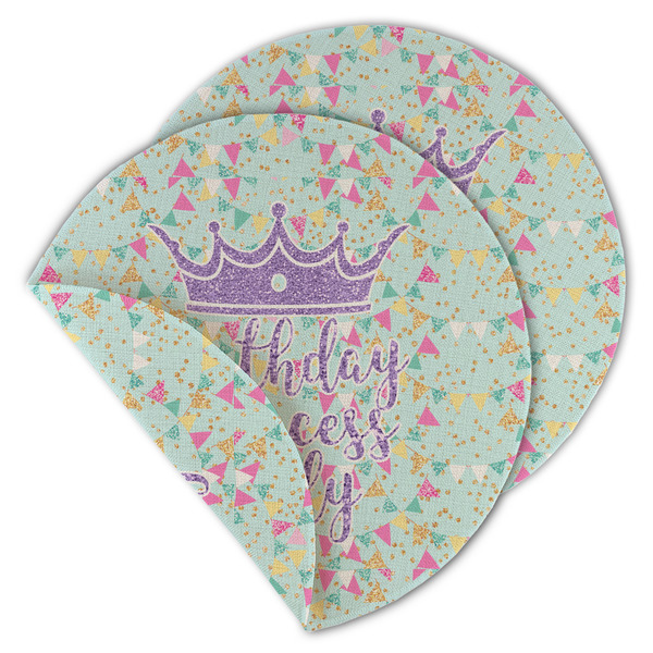 Birthday Princess Round Linen Placemats - MAIN (Double-Sided)