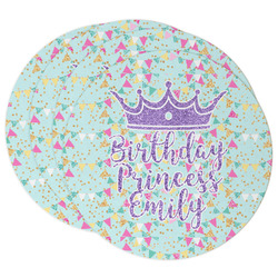 Birthday Princess Round Paper Coasters w/ Name or Text