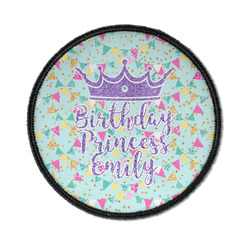 Birthday Princess Iron On Round Patch w/ Name or Text