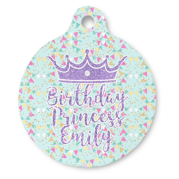 Custom Birthday Princess Round Pet ID Tag - Large (Personalized)