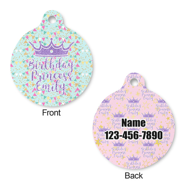 Birthday Princess Round Pet Tag - Front & Back