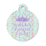 Birthday Princess Round Pet ID Tag - Small (Personalized)