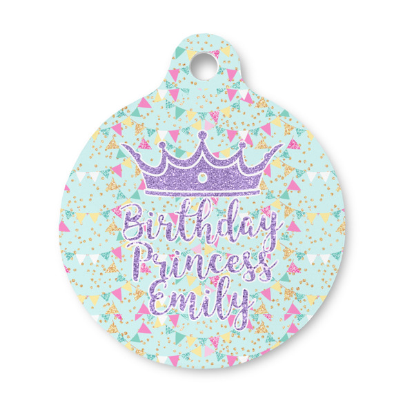 Custom Birthday Princess Round Pet ID Tag - Small (Personalized)