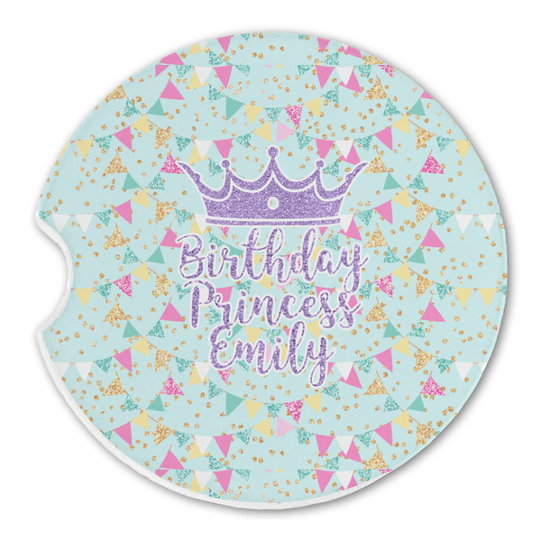 Custom Birthday Princess Sandstone Car Coaster - Single (Personalized)