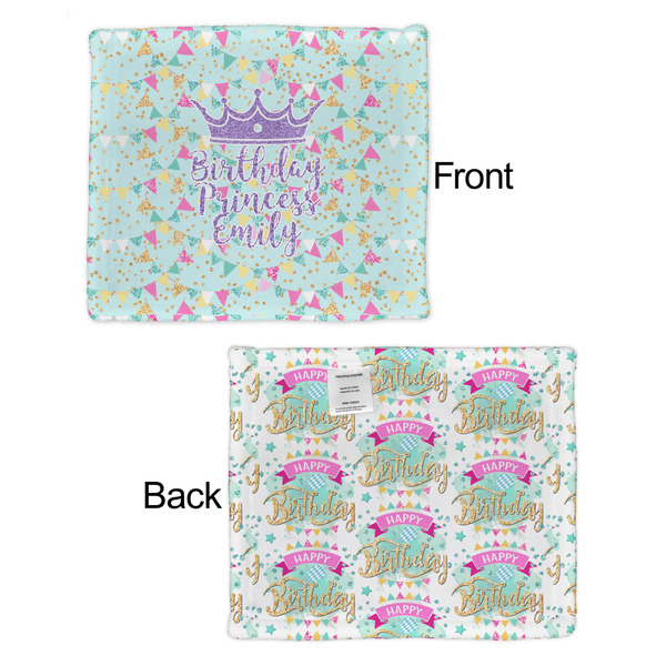 Birthday Princess Security Blanket - Front & Back View
