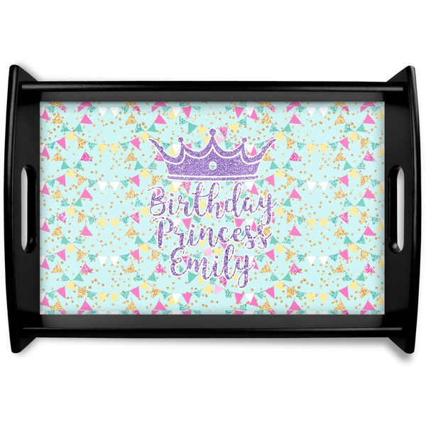 Custom Birthday Princess Black Wooden Tray - Small (Personalized)