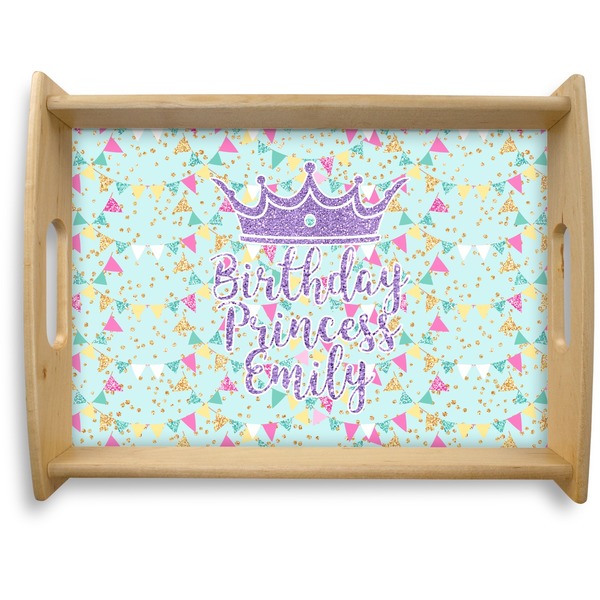Custom Birthday Princess Natural Wooden Tray - Large (Personalized)