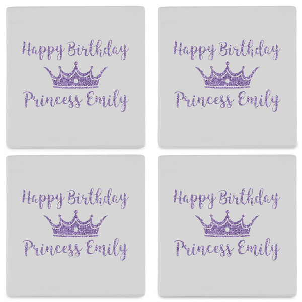 Birthday Princess Set of 4 Sandstone Coasters - See All 4 View