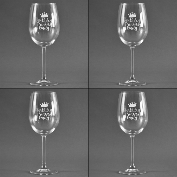 Birthday Quotes and Sayings Set of Four Personalized Wineglasses (Approval)