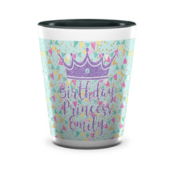 Birthday Princess Ceramic Shot Glass - 1.5 oz - Two Tone - Single (Personalized)