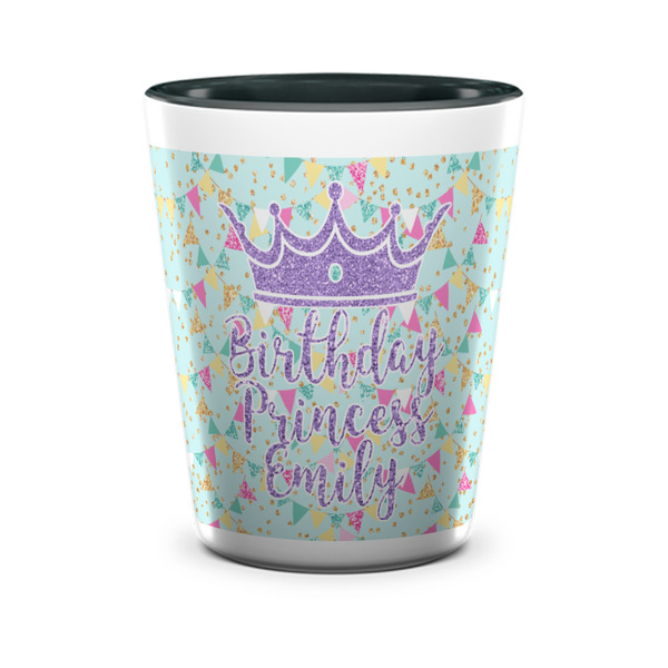 Custom Birthday Princess Ceramic Shot Glass - 1.5 oz - Two Tone - Set of 4 (Personalized)