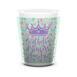 Birthday Princess Ceramic Shot Glass - 1.5 oz - White - Set of 4 (Personalized)