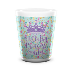 Birthday Princess Ceramic Shot Glass - 1.5 oz - White - Set of 4 (Personalized)