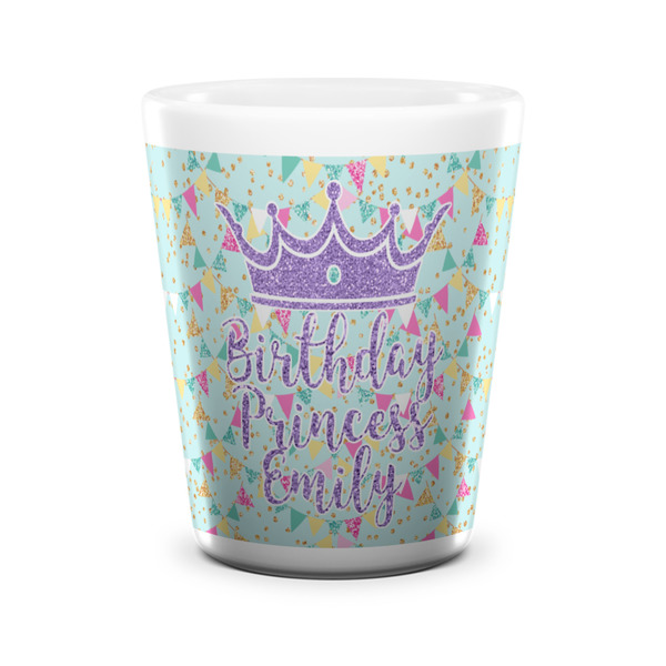 Custom Birthday Princess Ceramic Shot Glass - 1.5 oz - White - Single (Personalized)