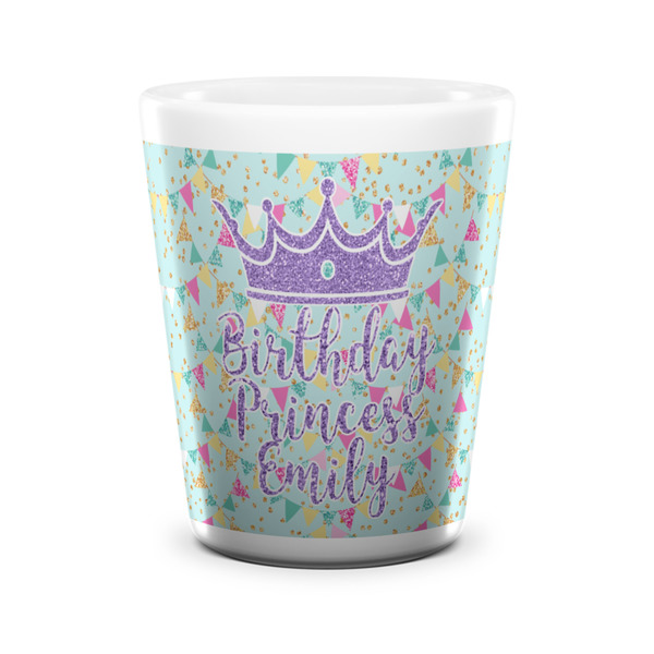 Custom Birthday Princess Ceramic Shot Glass - 1.5 oz - White - Set of 4 (Personalized)