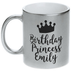 Birthday Princess Metallic Silver Mug (Personalized)