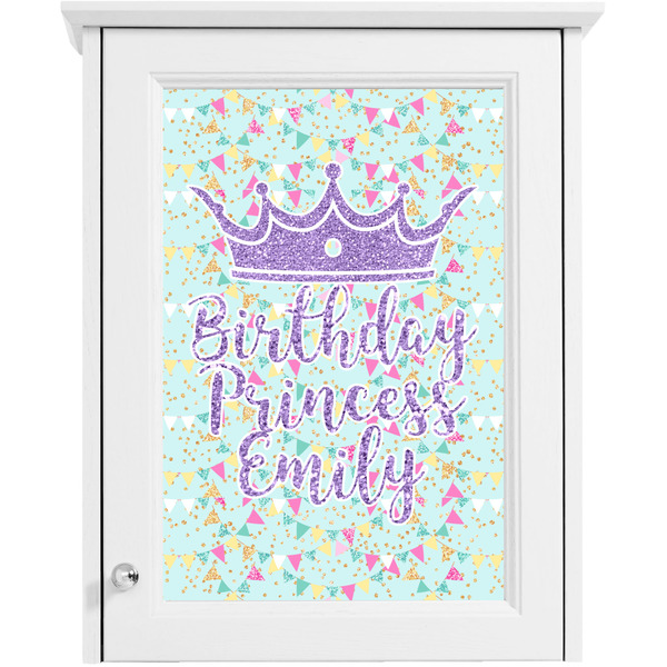 Birthday Princess Single White Cabinet Decal