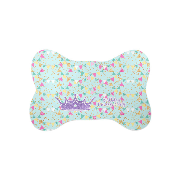 Custom Birthday Princess Bone Shaped Dog Food Mat (Small) (Personalized)