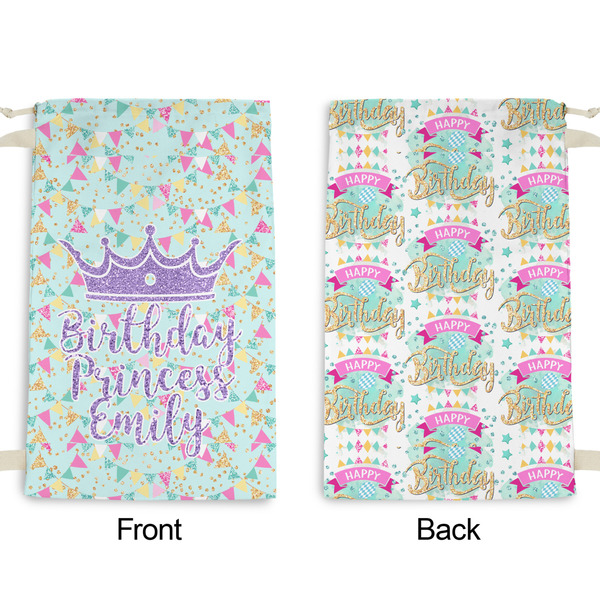 Birthday Princess Small Laundry Bag - Front & Back View