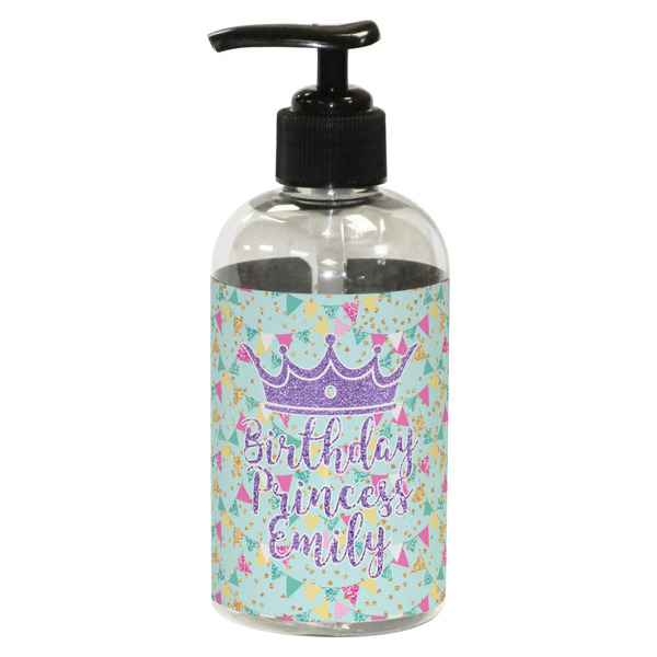 Custom Birthday Princess Plastic Soap / Lotion Dispenser (8 oz - Small - Black) (Personalized)