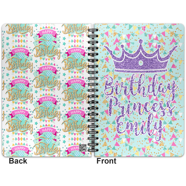 Birthday Princess Spiral Journal 7 x 10 - Apvl