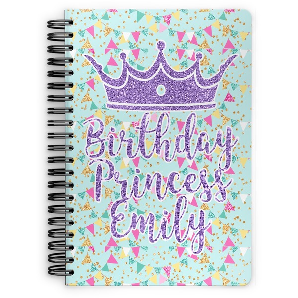 Custom Birthday Princess Spiral Notebook - 7x10 w/ Name or Text