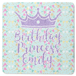 Birthday Princess Square Rubber Backed Coaster (Personalized)
