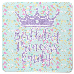 Birthday Princess Square Rubber Backed Coaster (Personalized)