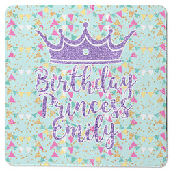 Birthday Princess Square Rubber Backed Coaster (Personalized)