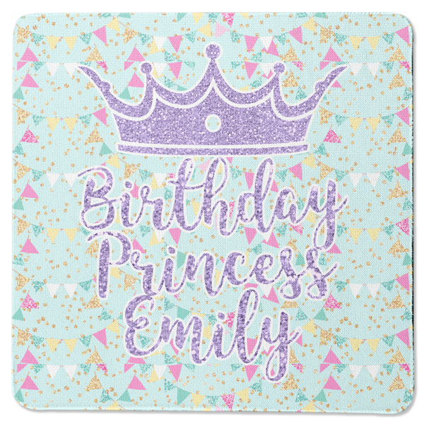 Custom Birthday Princess Square Rubber Backed Coaster (Personalized)
