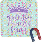Birthday Princess Square Fridge Magnet (Personalized)