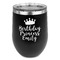 Birthday Princess Stainless Wine Tumblers - Black - Double Sided - Front