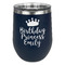Birthday Princess Stainless Wine Tumblers - Navy - Single Sided - Front