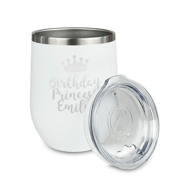 Birthday Princess Stainless Wine Tumblers - White - Double Sided - Alt View