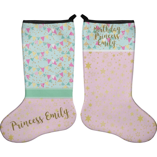 Custom Birthday Princess Holiday Stocking - Double-Sided - Neoprene (Personalized)