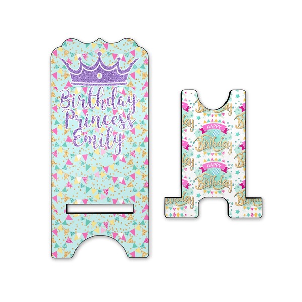 Birthday Princess Stylized Phone Stand - Front & Back - Small