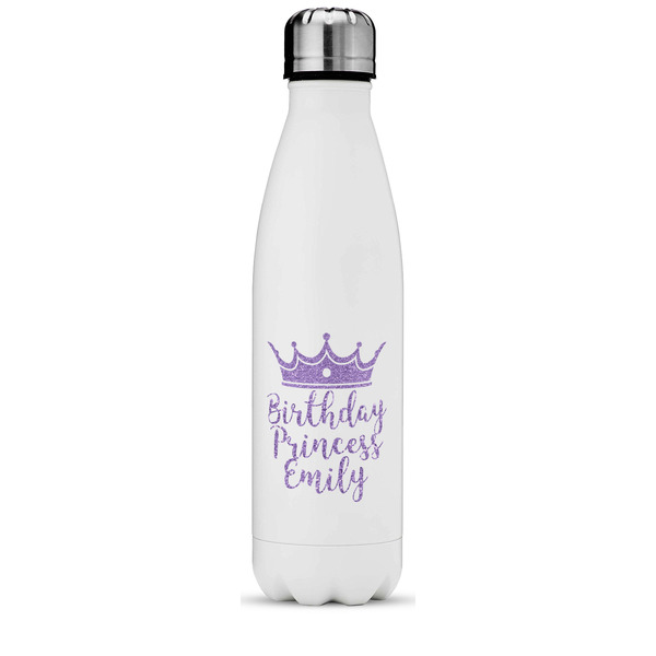 Custom Birthday Princess Water Bottle - 17 oz. - Stainless Steel - Full Color Printing (Personalized)