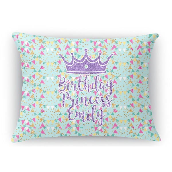 Custom Birthday Princess Rectangular Throw Pillow Case (Personalized)