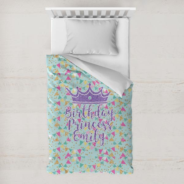 Custom Birthday Princess Toddler Duvet Cover w/ Name or Text