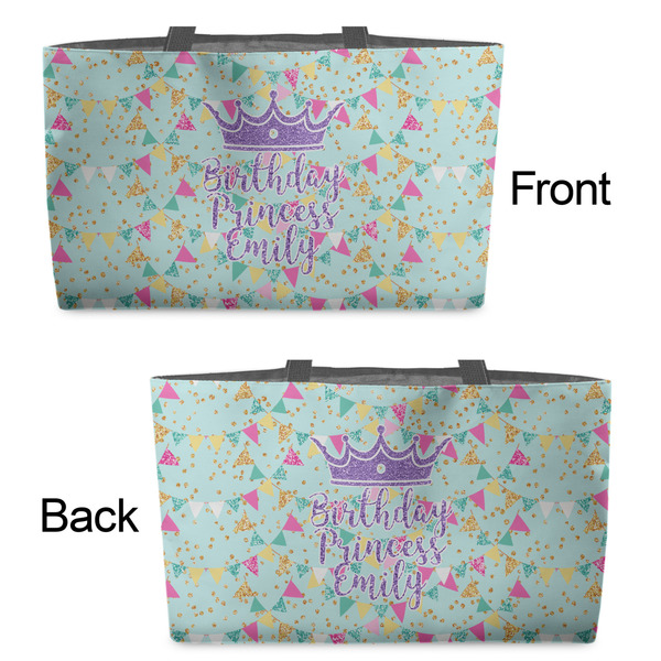 Birthday Princess Tote w/Black Handles - Front & Back Views