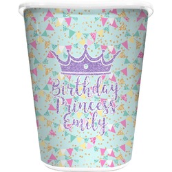 Birthday Princess Waste Basket - Single Sided (White) (Personalized)