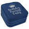 Birthday Princess Travel Jewelry Boxes - Leather - Navy Blue - Angled View
